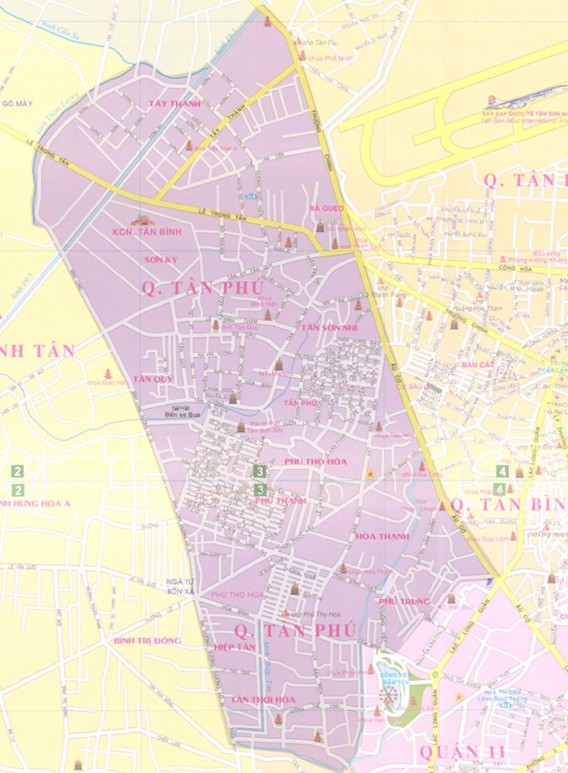 Vị trí quận tân Phú trên bản đồ