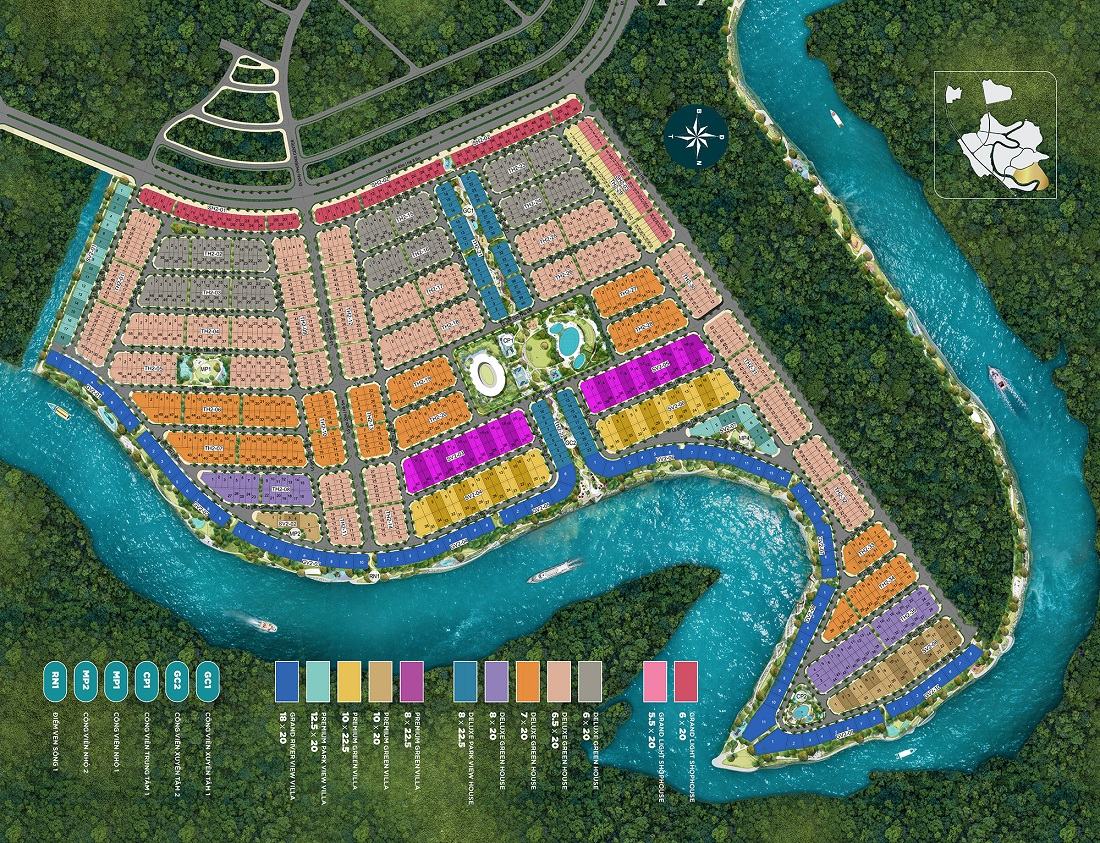 Mặt bằng chi tiết phân khu Phoenix South dự án Aqua City